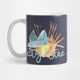 Stay Positive Stingray Watercolor Mug